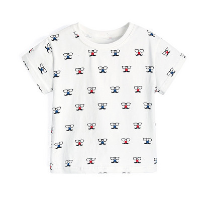 Tricou pentru copii alb cu aplicatie pentru baieti