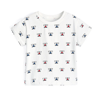 Tricou pentru copii alb cu aplicatie pentru baieti