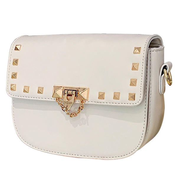 Geanta de dama moderna cu elemente metalice - in patru culori