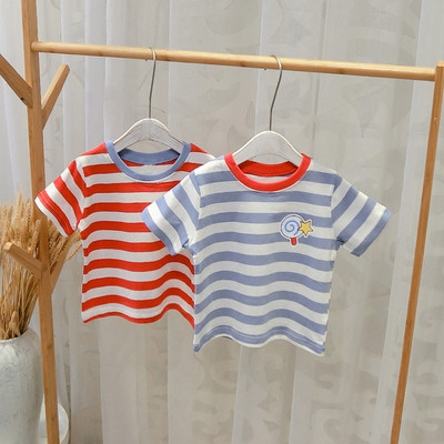 Детска ежедневна тениска с О-образно деколте в два цвята
