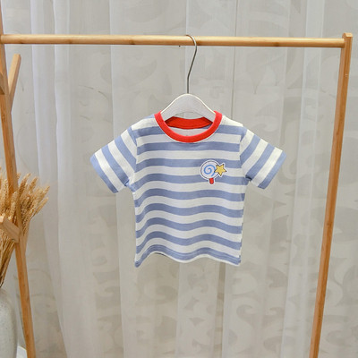 Tricou casual pentru copii cu decolteu O in doua culori