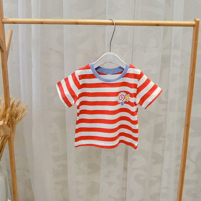 Tricou casual pentru copii cu decolteu O in doua culori