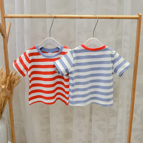 Tricou casual pentru copii cu decolteu O in doua culori