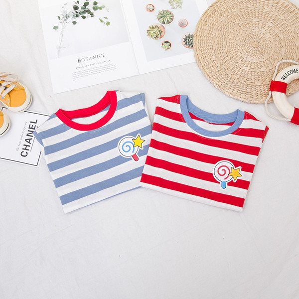 Tricou casual pentru copii cu decolteu O in doua culori