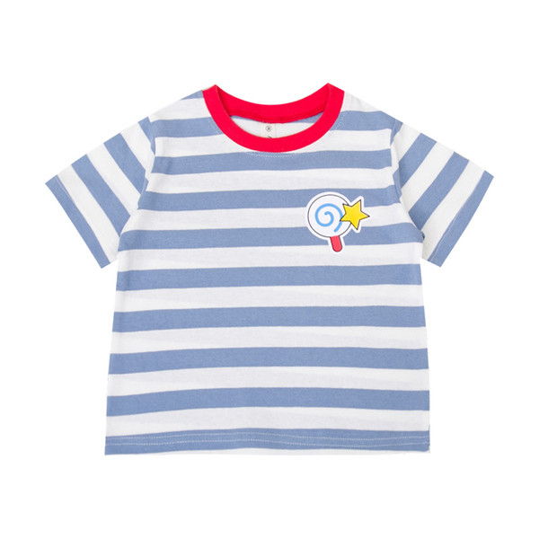 Tricou casual pentru copii cu decolteu O in doua culori