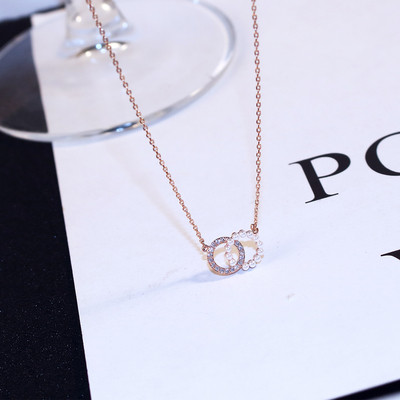 Colier modern de dama din pietre si perle