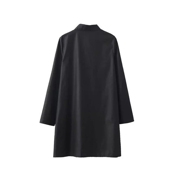 Cămașă lungă de damă în negru cu broderie