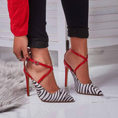 Pantofi de dama eleganti cu toc inalt din piele ecologica