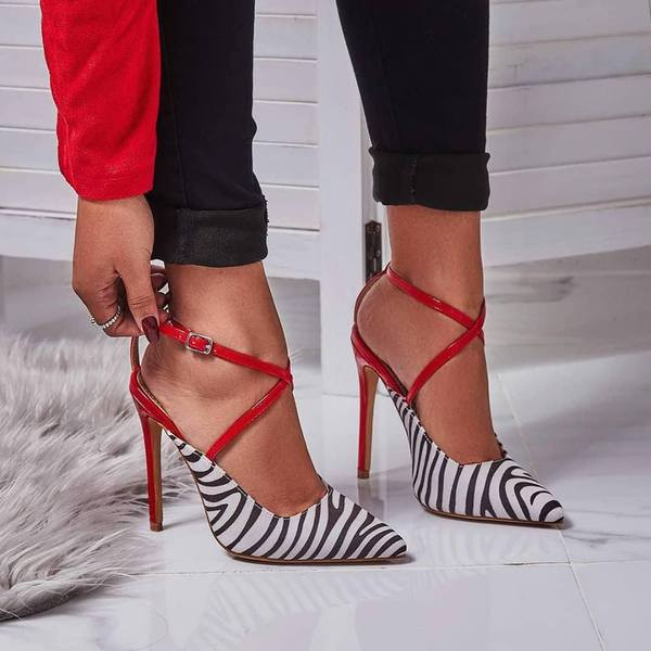 Pantofi de dama eleganti cu toc inalt din piele ecologica