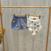 Pantaloni scurți casual pentru copii pentru băieți în albastru și alb