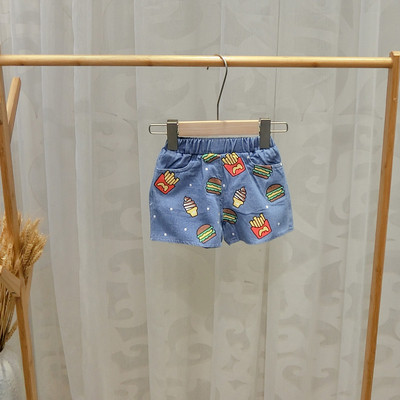 Pantaloni scurți casual pentru copii pentru băieți în albastru și alb