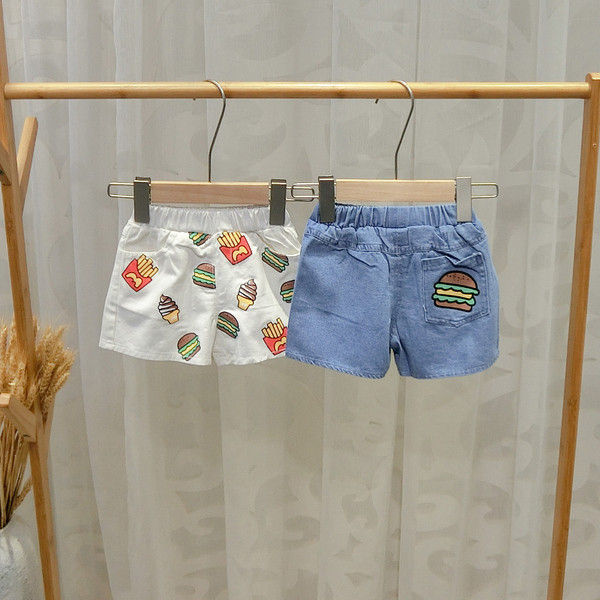 Pantaloni scurți casual pentru copii pentru băieți în albastru și alb