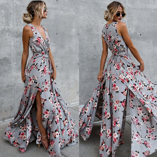 Rochie de dama model lung cu motiv floral