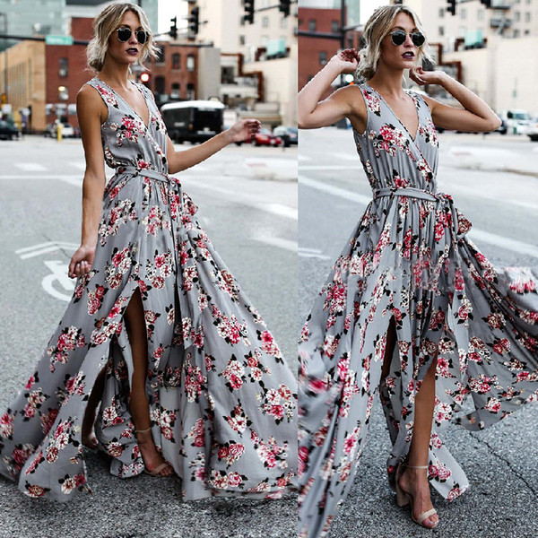 Rochie de dama model lung cu motiv floral