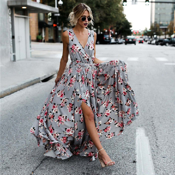 Rochie de dama model lung cu motiv floral