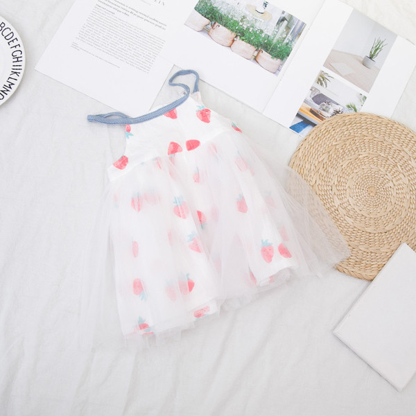 Rochie moderna pentru copii cu bretele subtiri pentru fete