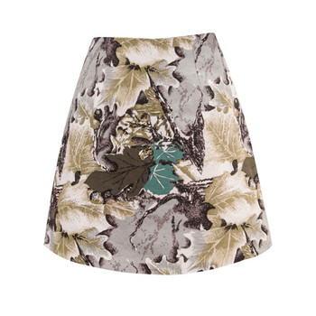 Fusta de dama de actualitate cu talie inalta cu motiv floral
