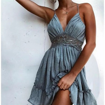 Rochie moderna de dama cu bretele subtiri in mai multe culori