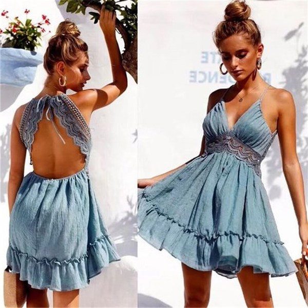 Rochie moderna de dama cu bretele subtiri in mai multe culori