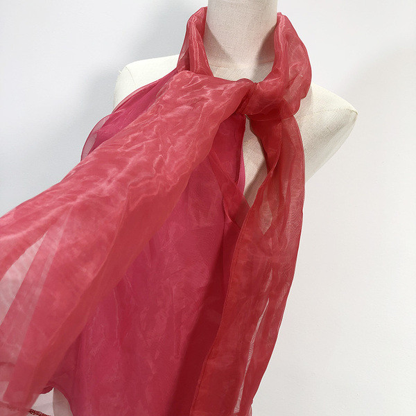 Maieu de damă din tul cu panglică roșie