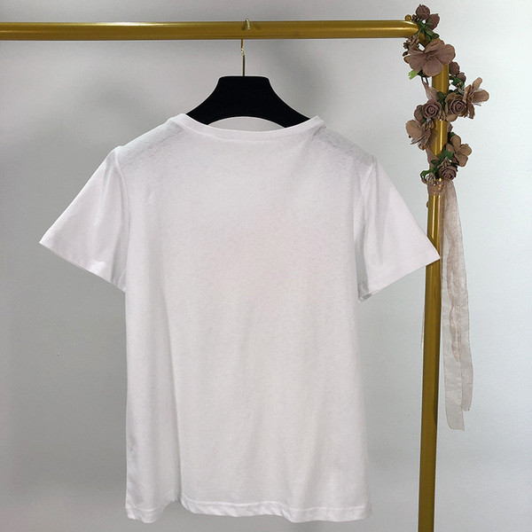 Tricou casual cu maneca scurta de culoare alba si aplicatie