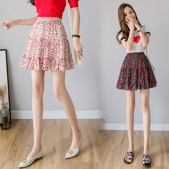 Дамска ежедневна пола в два цвята с еластична талия