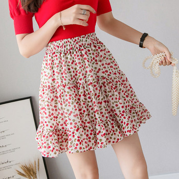 Дамска ежедневна пола в два цвята с еластична талия