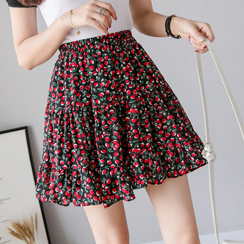 Дамска ежедневна пола в два цвята с еластична талия