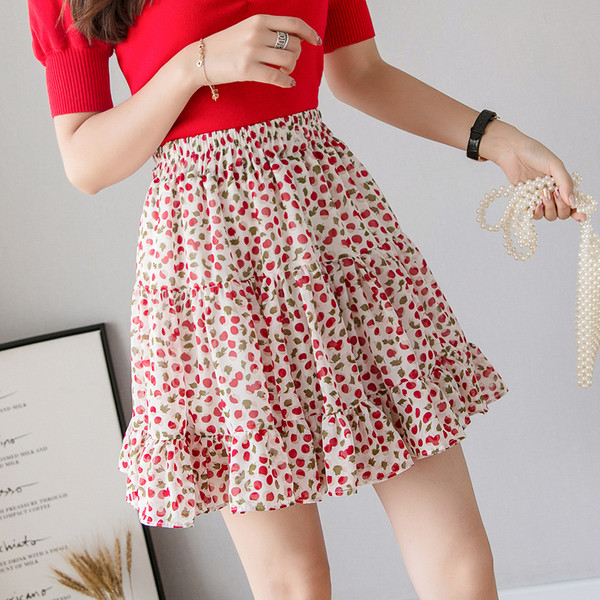 Дамска ежедневна пола в два цвята с еластична талия