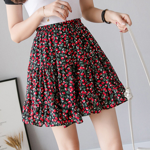 Дамска ежедневна пола в два цвята с еластична талия