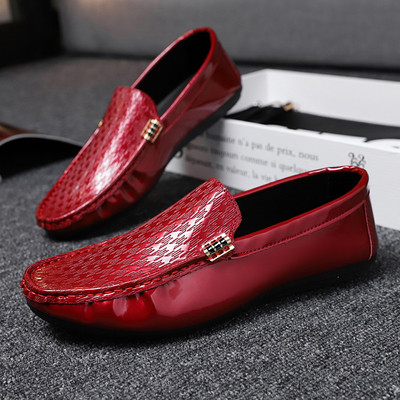 Mocasini actuali pentru bărbați în negru și roșu