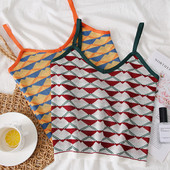 Maieu de dama colorat modern cu bretele in doua culori