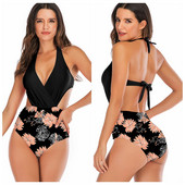 Costum de baie la modă cu model floral