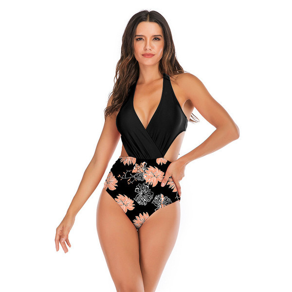 Costum de baie la modă cu model floral