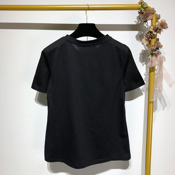 Tricou casual dama de culoare neagra si aplicatie