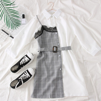 Rochie de dama model nou cu curea alb