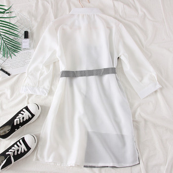 Rochie de dama model nou cu curea alb