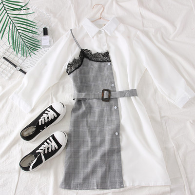 Rochie de dama model nou cu curea alb