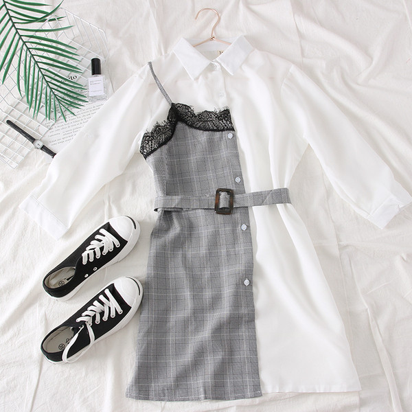 Rochie de dama model nou cu curea alb