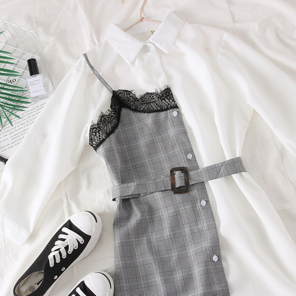 Rochie de dama model nou cu curea alb