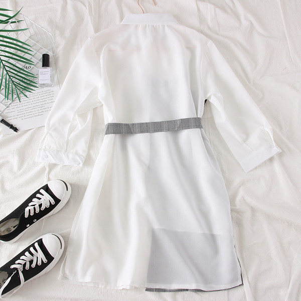 Rochie de dama model nou cu curea alb