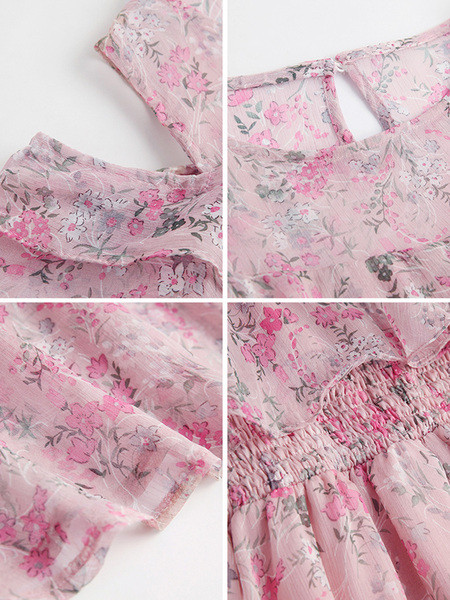 Rochie moderna de dama lunga in trei culori cu motive florale