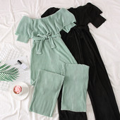 Γυναικεία ολόσωμη φόρμα με  ζώνη - διάφορα χρώματα