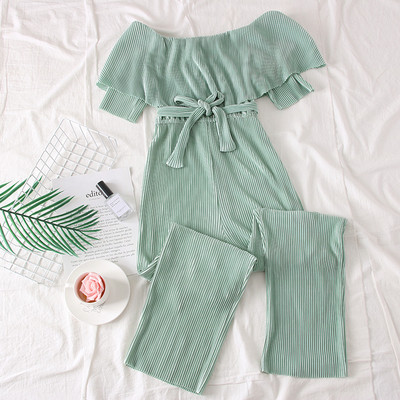 Γυναικεία ολόσωμη φόρμα με  ζώνη - διάφορα χρώματα