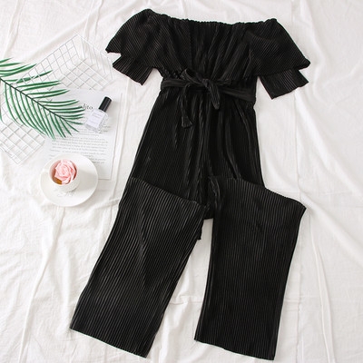 Γυναικεία ολόσωμη φόρμα με  ζώνη - διάφορα χρώματα