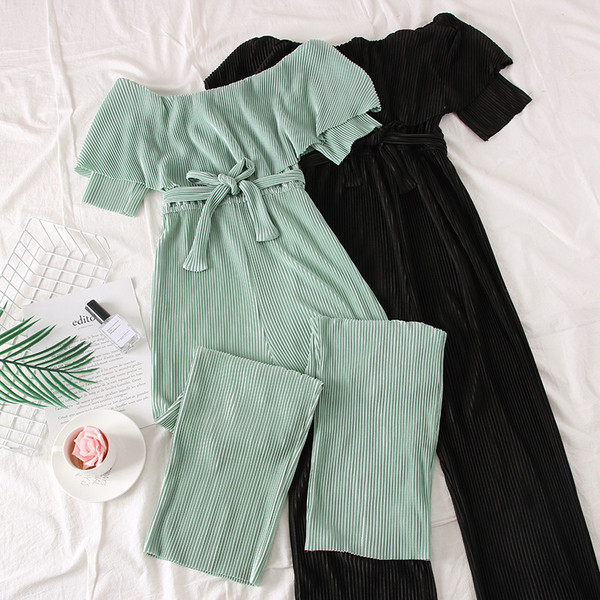 Γυναικεία ολόσωμη φόρμα με  ζώνη - διάφορα χρώματα