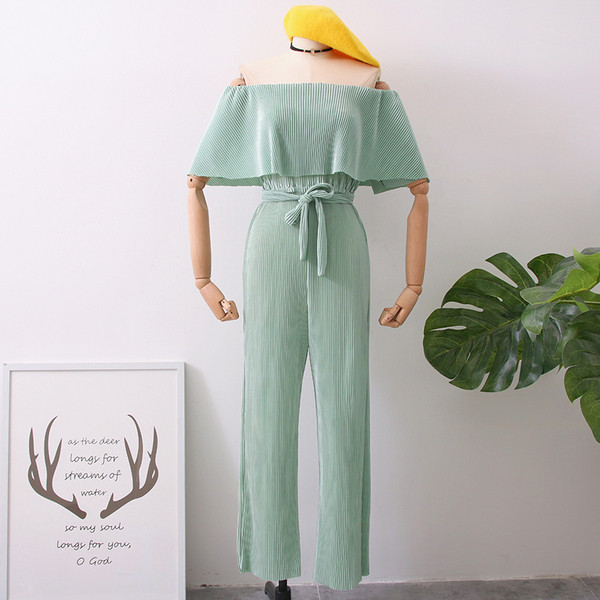 Γυναικεία ολόσωμη φόρμα με  ζώνη - διάφορα χρώματα