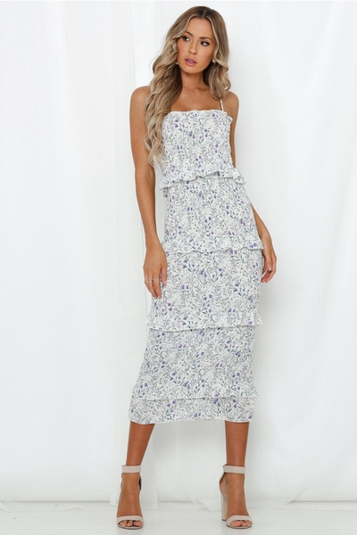 Rochie de dama eleganta cu bretele subtiri model lung cu model floral