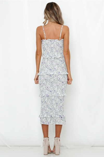 Rochie de dama eleganta cu bretele subtiri model lung cu model floral