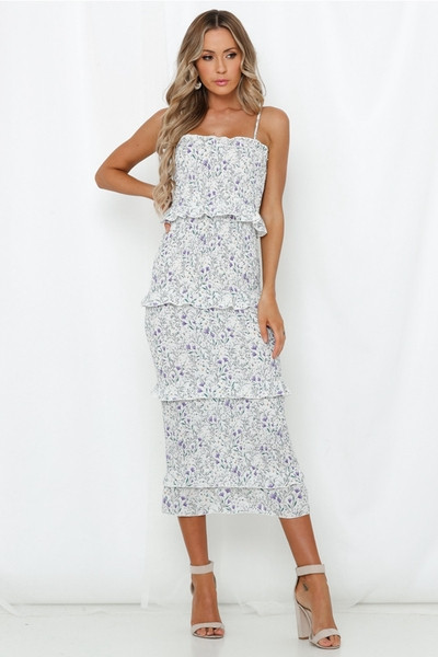 Rochie de dama eleganta cu bretele subtiri model lung cu model floral